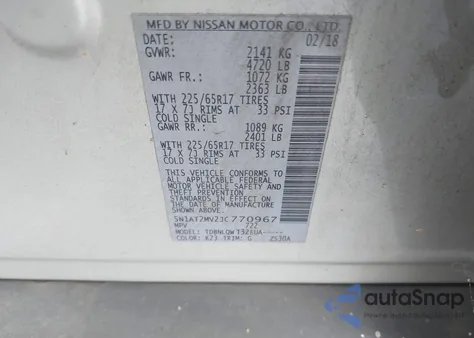 2018 Nissan Rogue Sv from USA, damaged, VIN 5N1AT2MV2JC770967
